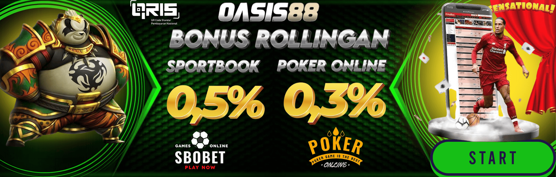 BONUS ROLLINGAN SPORTBOOK & POKER ONLINE